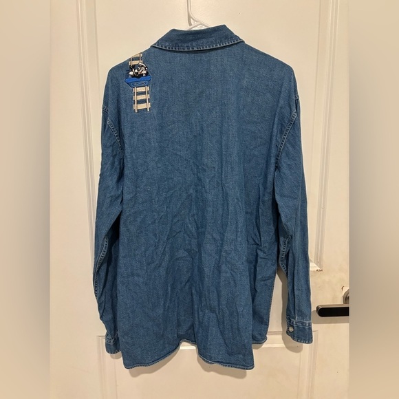 Warner Brothers VINTAGE99’ Looney Toons denim button up Large - Picture 5 of 6